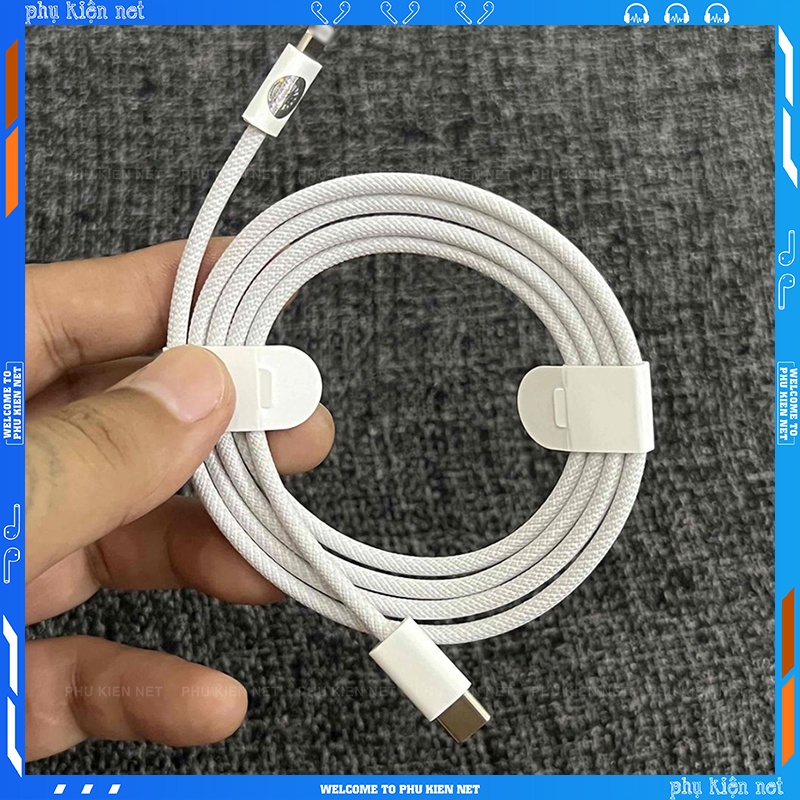 Cáp sạc nhanh PD C to Lining IP dây dù iMac 1m cho điện thoại iPhone Xs Max 11 12 13 Pro Mini