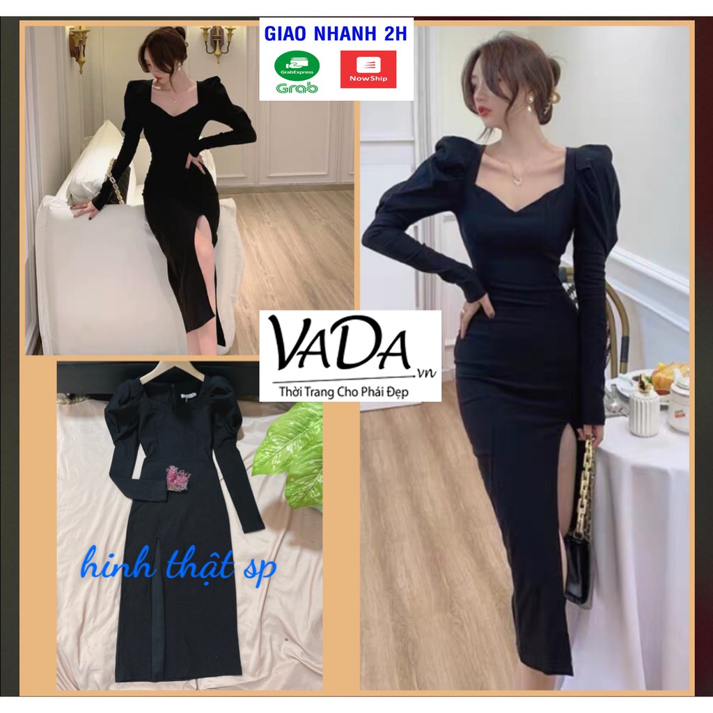 Đầm boddy tay phồng, sẻ đùi khoe chân dài miên man xinh yêu đi tiệc đi chơi cà phê - Thời trang VADA - VB9 | BigBuy360 - bigbuy360.vn