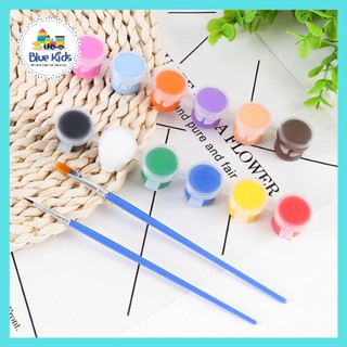 Bộ 6 Màu và 12 Màu Vẽ Sơn Grafiti Acrylic DIY 3ML (TẶNG KÈM 2 CỌ VẼ)