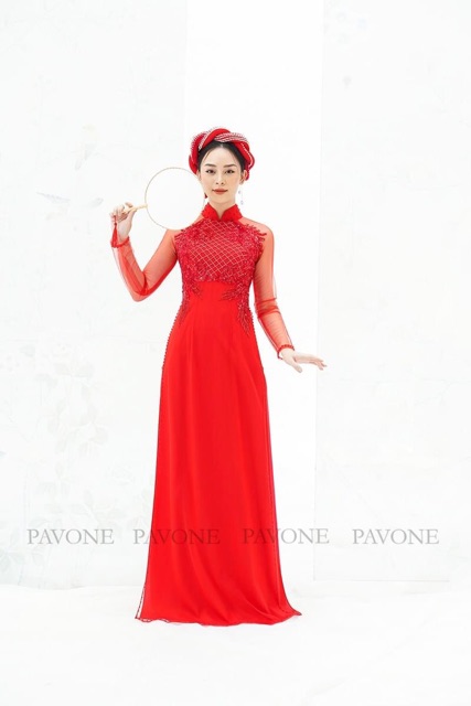 Mấn cô dâu mấn áo dài đính hạt