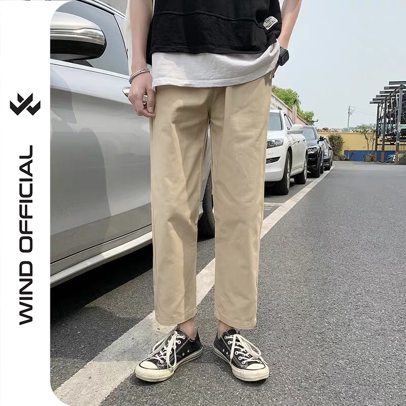 Quần baggy kaki unisex Basic Tea ống suông nam nữ ulzzang WIND | BigBuy360 - bigbuy360.vn