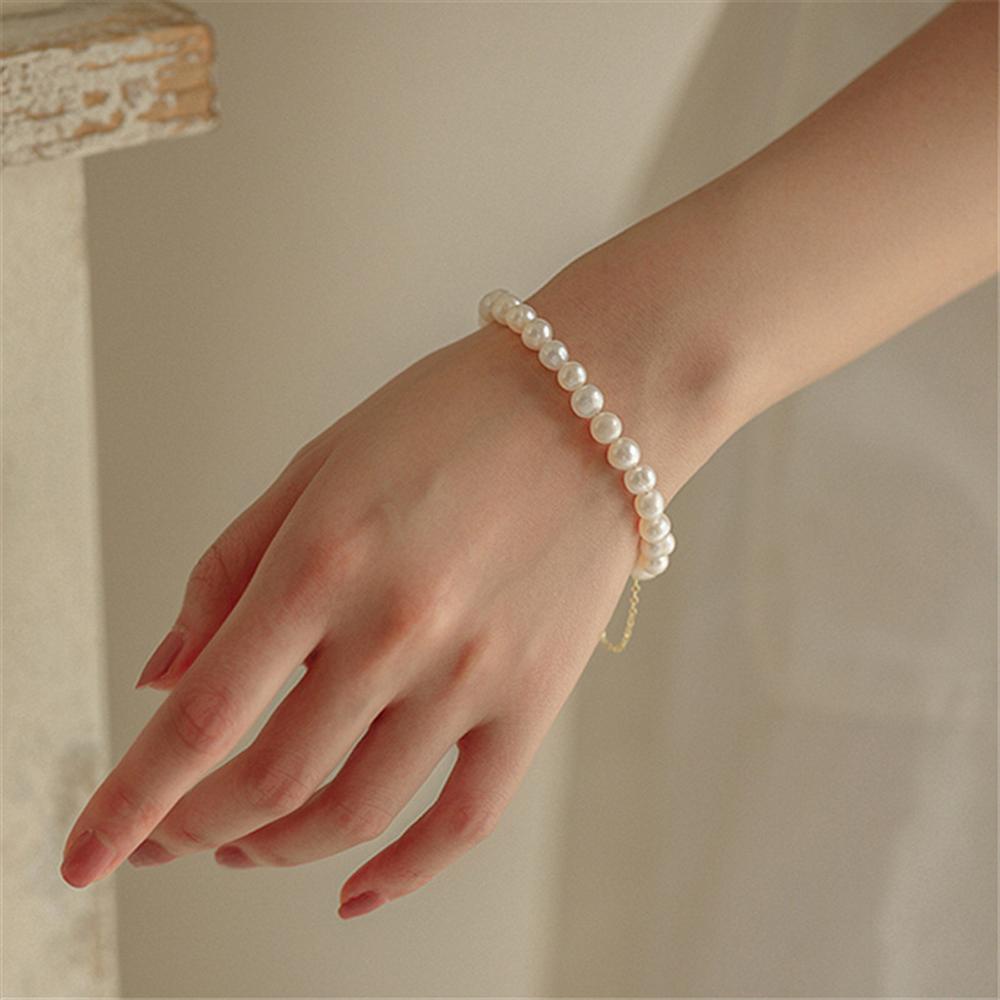BACK2LIFE Vòng Tay Chuỗi Hạt Ngọc Trai Phối Hoa Tua Rua Thời Trang Cho Nữ