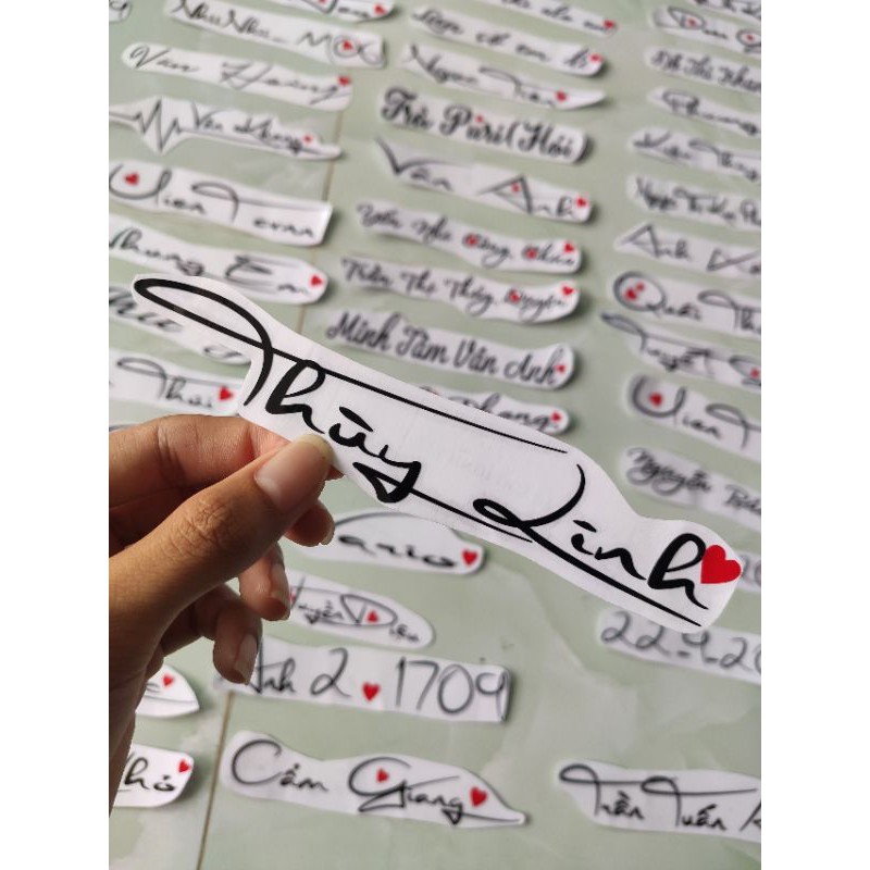 Tem decal cắt tên theo yêu cầu