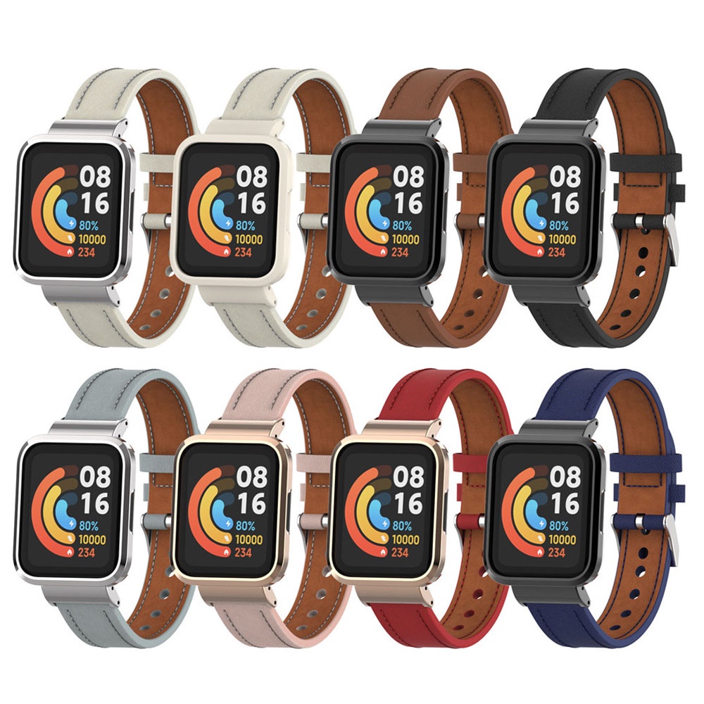 Dây Đeo Bằng Da Thay Thế Cho Đồng Hồ Thông Minh Xiaomi Mi Watch Lite / Redmi Watch 3 Active 2 Lite / Poco Watch