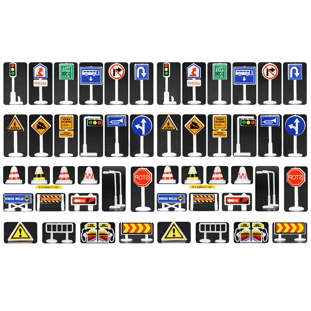 28 miếng phụ kiện ô tô đồ chơi trẻ em biển báo giao thông biển báo giao thông phiên bản tiếng anh