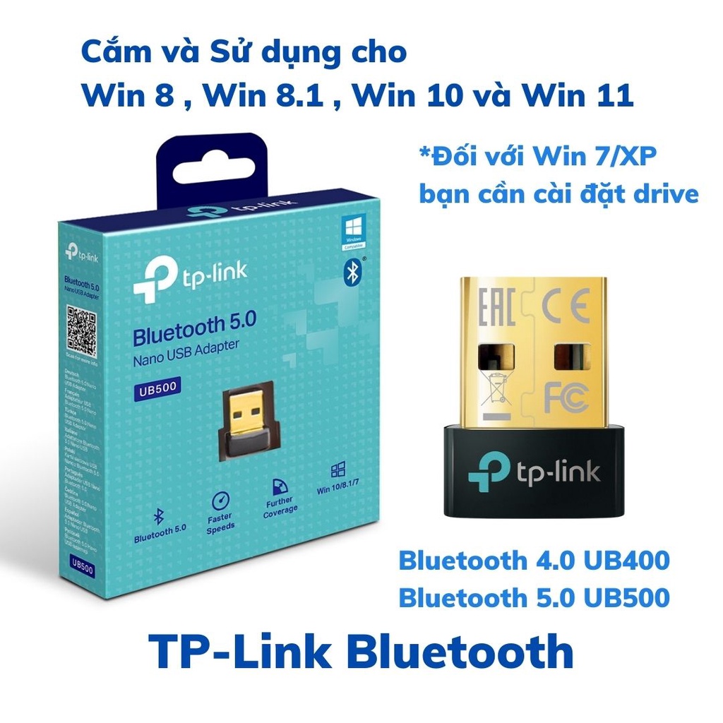 Usb bluetooth TP-Link UB400 UB500 bộ chuyển đổi USB nano bluetooth 4.0 và 5.0 - Hàng chính hãng