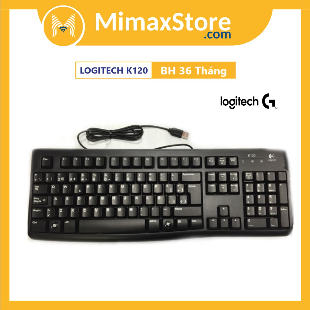 [Hỏa Tốc - HCM] Bàn Phím Có Dây Logitech K120 | Bảo Hành 36 Tháng | Chính Hãng Logitech | Mimax Store