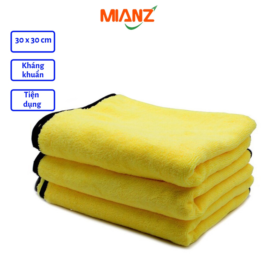 Khăn lau đa năng xe hơi, oto Microfiber cao cấp, Siêu mềm mịn, Siêu thấm hút, Không rụng lông-BH 1 năm-Mianz Store