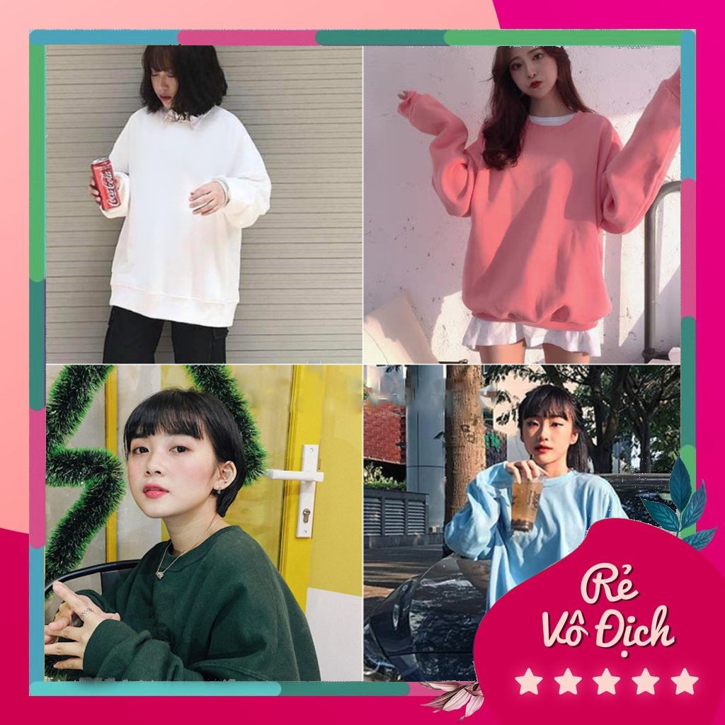 Áo SWEATER BasicTrơn 8 Màu Unisex
