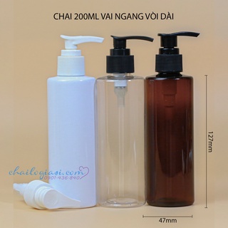 CHAI NHỰA 200ML VAI NGANG VÒI DÀI