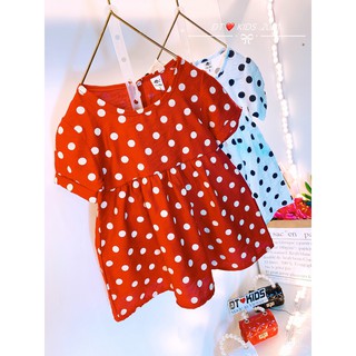 Áo đầm chấm bi cho bé