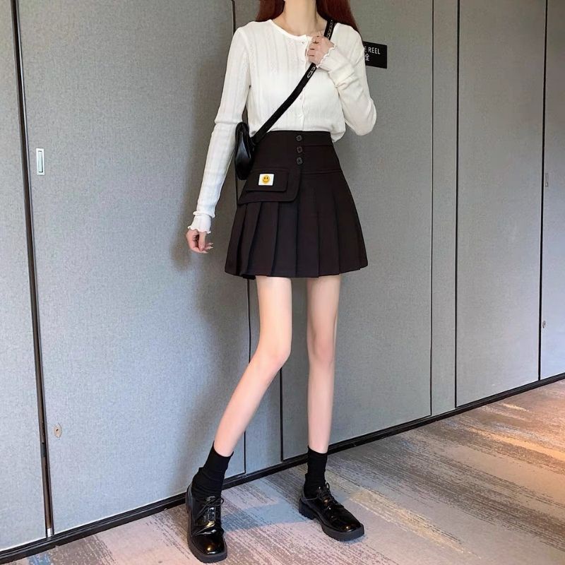 Chân Váy Xếp Ly Ulzzang Hàn Quốc Lưng Cao Phong Cách Tennis Xòe Kểu Xếp Li Ngắn (có quần trong ) | BigBuy360 - bigbuy360.vn