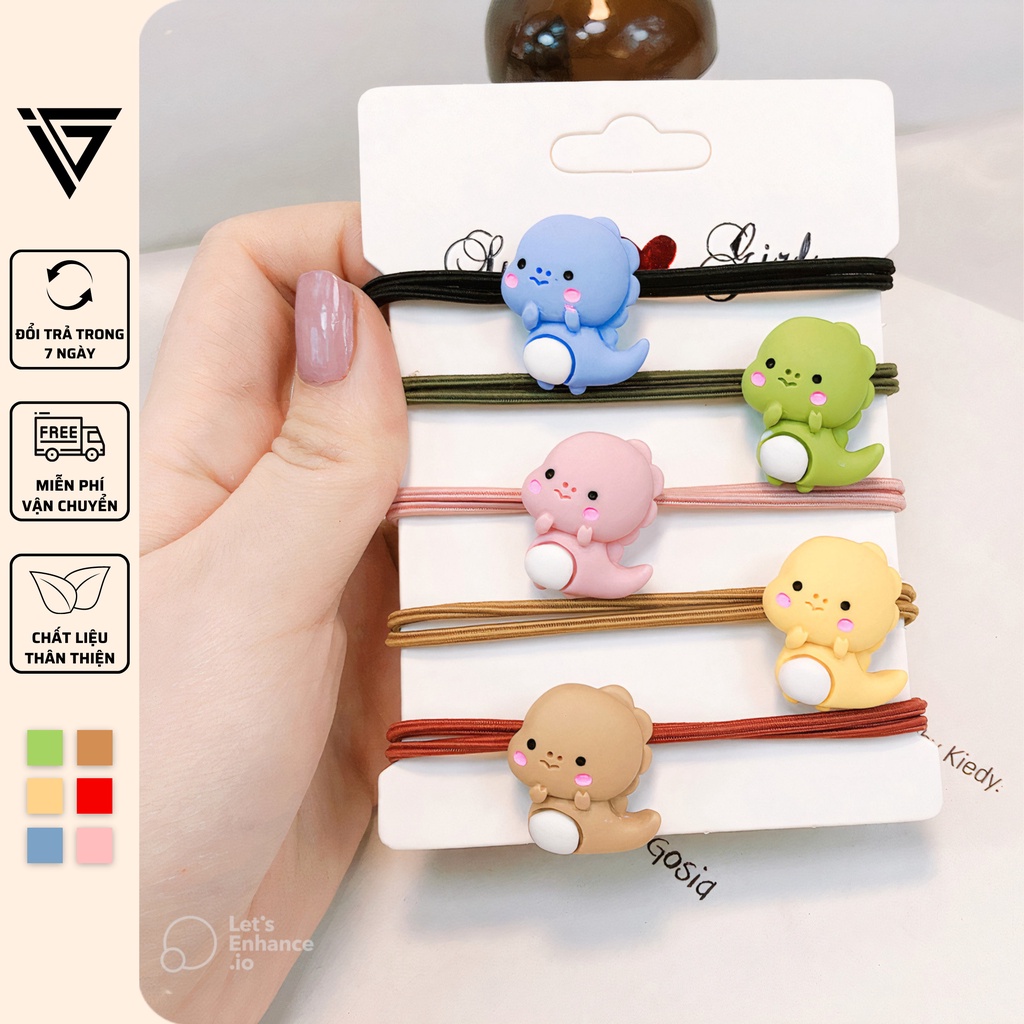 Dây buộc tóc, cột tóc hình khủng long nhỏ dễ thương phong cách Hàn Quốc - Phụ kiện tóc iGen