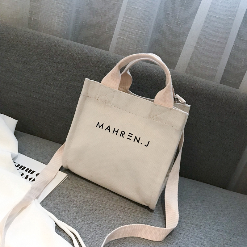 IELGY Túi xách IELGY chất liệu vải canvas đeo một bên vai phong cách nghệ thuật đơn giản