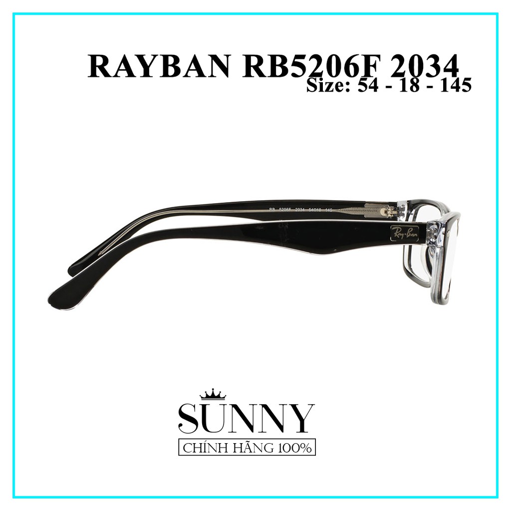 Gọng kính chính hãng RAYBAN RB5206F-2034 kèm tem thẻ bảo hành chính hãng, bảo hành toàn quốc