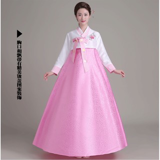 Hanbok in hoa bạn gái, có ảnh thật. Hàng về sau 10 ngày.