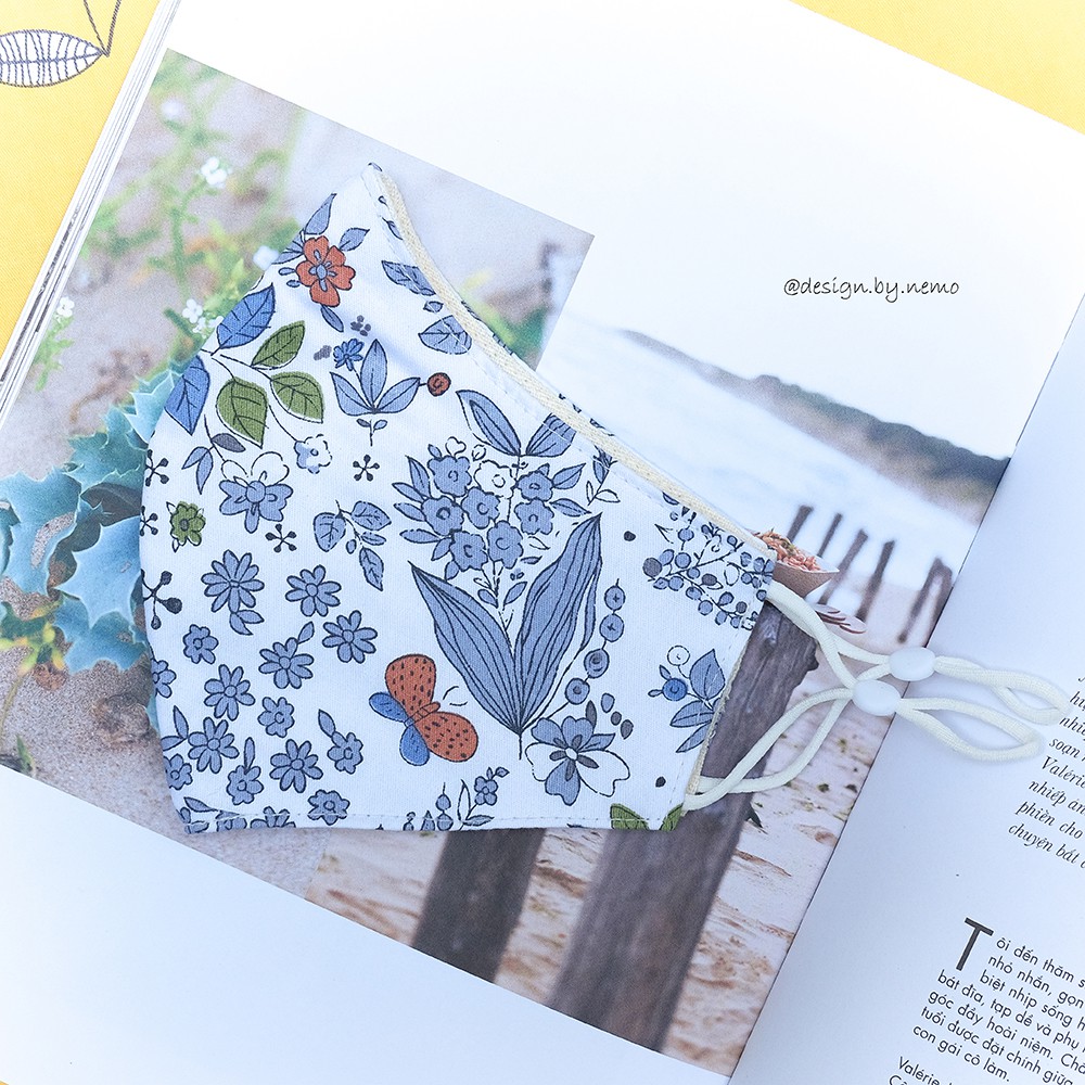 Khẩu Trang Vải Nemo Hoa Mùa Hè, có nút tăng giảm dây dễ điều chỉnh - KTHTX2M | BigBuy360 - bigbuy360.vn