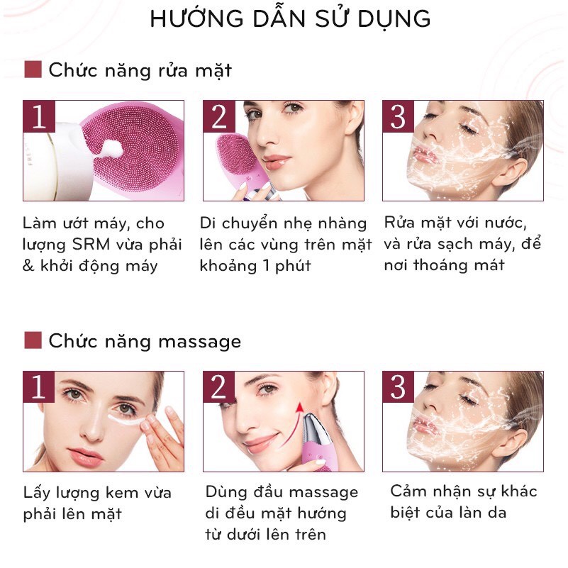 Máy rửa mặt massage nâng cơ XPX7 silicon mềm chống nước RM03. Mua 2 giảm 10% Fllow shop 20k