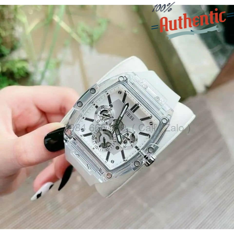 Đồng Hồ Nam Guess Silicone Multifunction Clear Pu GW0203G1