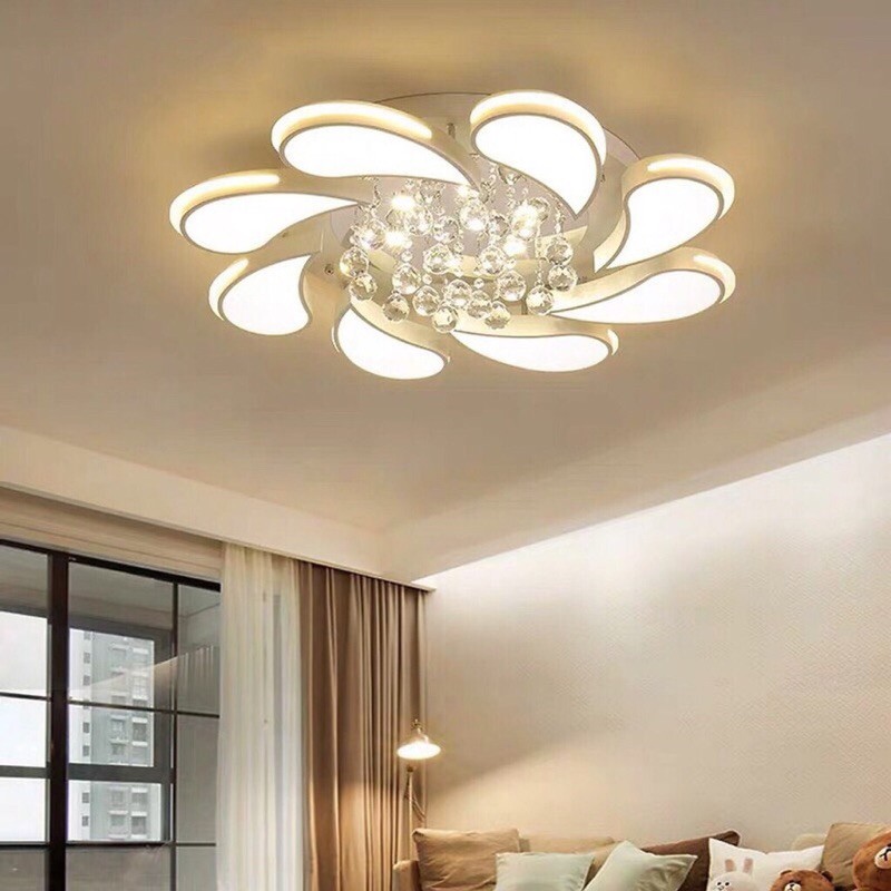 Đèn Mâm ốp Trần Hiện Đại Led 3 Chế Độ Sáng Có Điều Khển