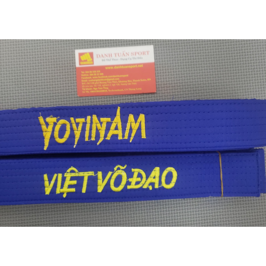 Đai Môn Phái Vovinam, Việt Võ Đạo, Dây Đai Võ Thuật, Thêu Chữ Đẹp, Loại Tốt, Dày, Dài, Bền Đẹp