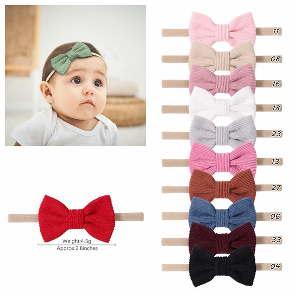 Dây buộc tóc KIDSBOWS phối nơ màu trơn xinh xắn cho bé gái