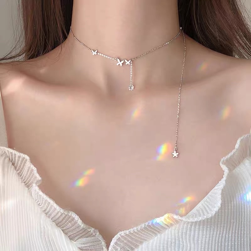 Dây chuyền, lắc tay bươm bướ m đá rơi dây rút