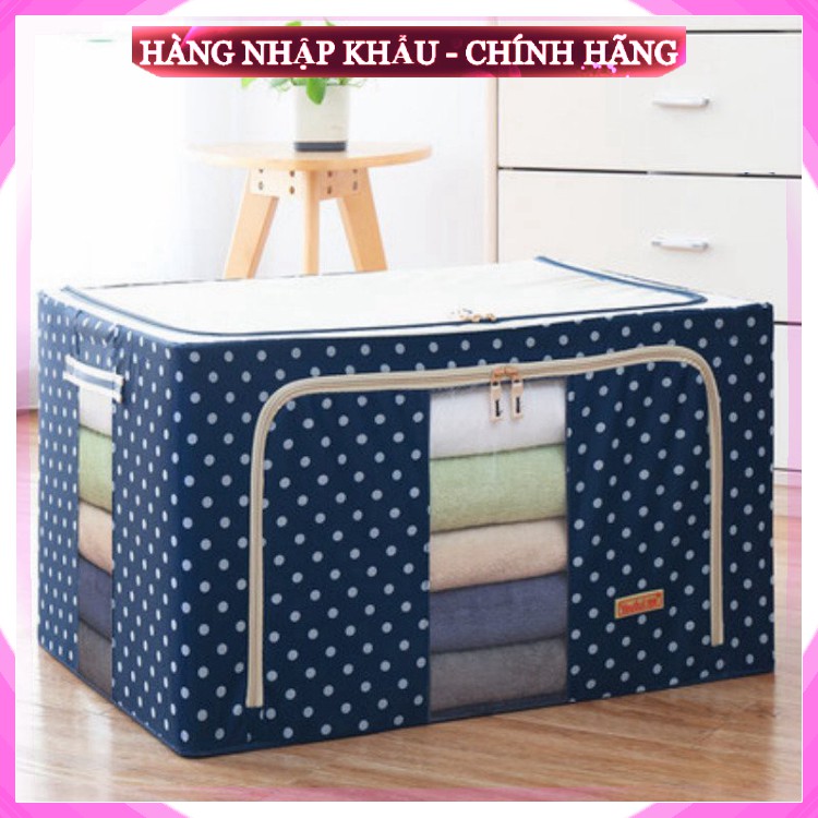 Size Lớn Hộp Đựng Quần Áo Chăn Màn Thông Minh Túi Bằng Vải Khung Thép Kim Loại Gấp Xếp Gọn .