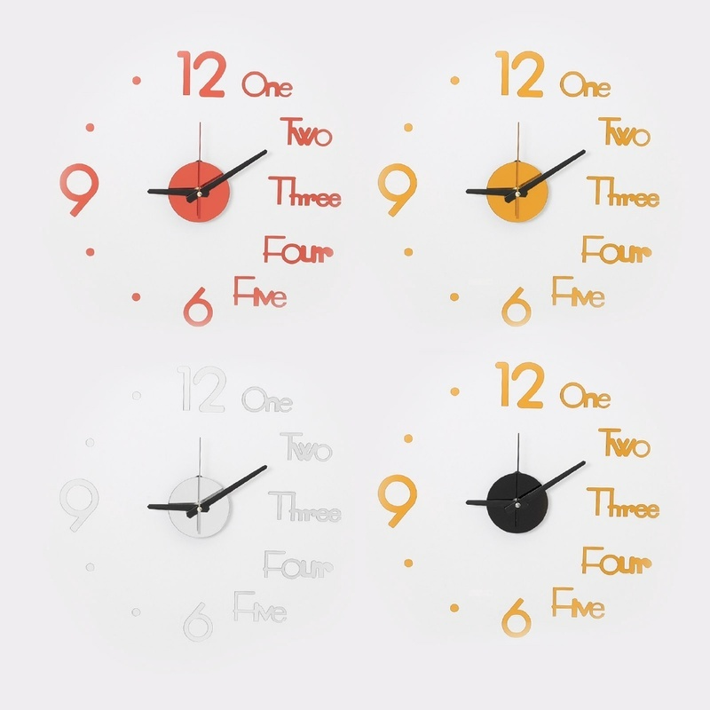 Bộ Đồng Hồ Dán Tường 3D Mặt Gương DIY Độc Đáo Trang Trí Nhà Cửa