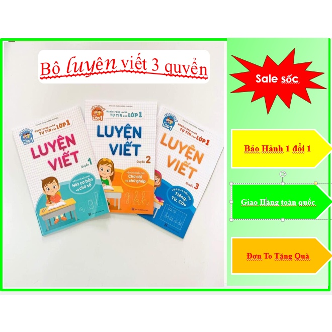 Sách - Combo 3 cuốn Luyện Viết - Tâm thế vào lớp 1 - Quyển 123 (3 cuốn)