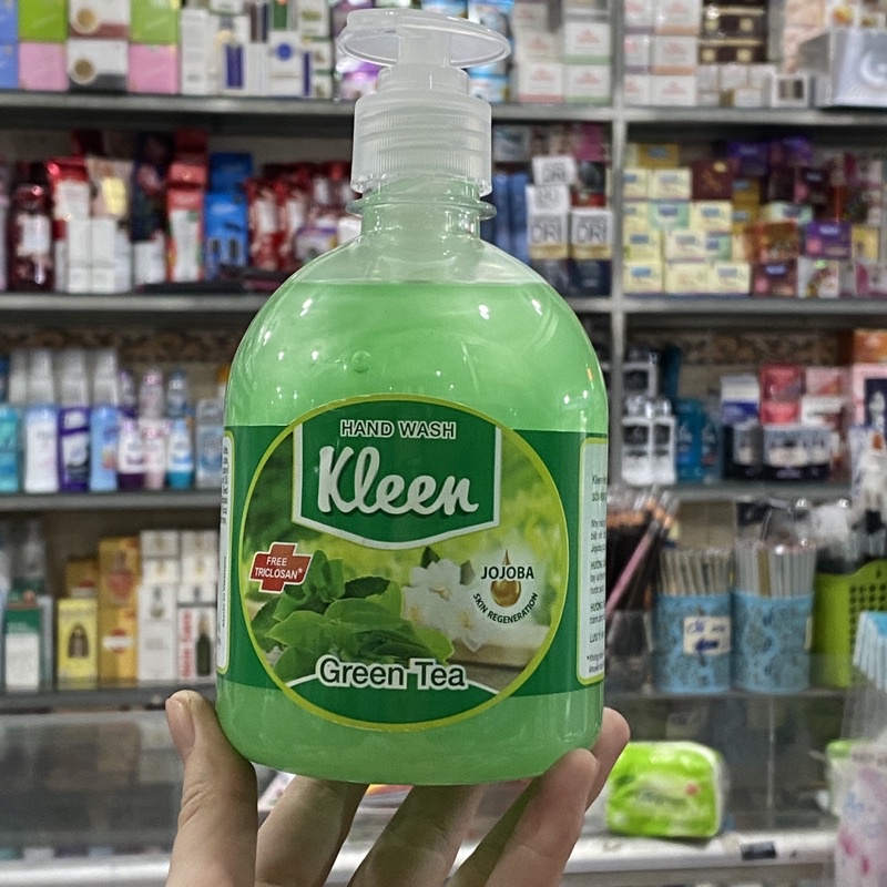 Nước rửa tay Kleen hương trà xanh chai 500ml