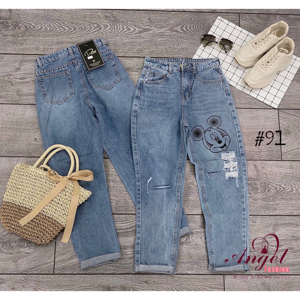 QUẦN BAGGY JEAN NỮ MICKEY CAO CẤP THỜI TRANG NOBLE TN01