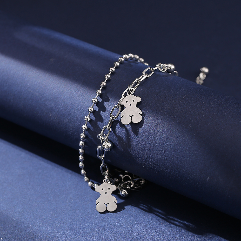 iF YOU Vòng tay mạ bạc thiết kế nhiều lớp cá tính sành điệu dành cho nữ