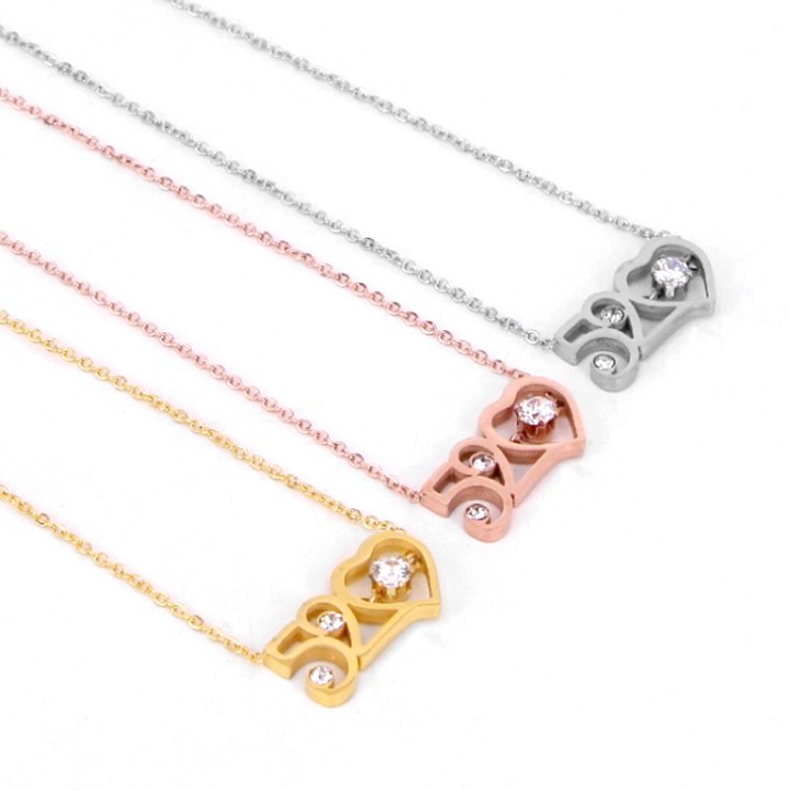 Dây chuyền nữ titan số 520 (anh yêu em) siêu đẹp, bền màu, sang trọng, đẳng cấp, hợp thời trang