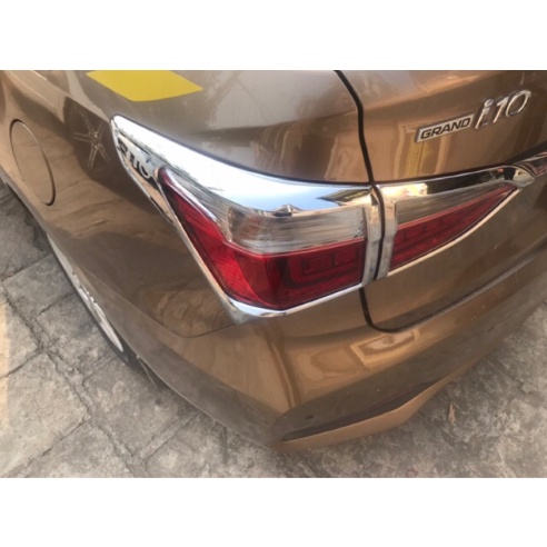 Ốp viền đèn pha, hậu xe Hyundai I10 2017 - 2020 - Sedan, mạ crom cao cấp, sáng bóng