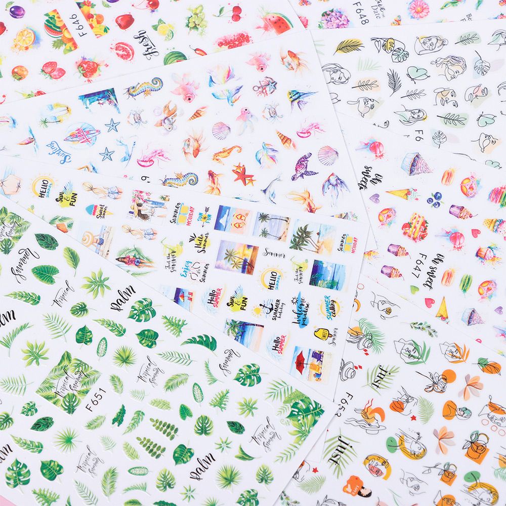 Miếng Dán Trang Trí Móng Tay Hình Cây Kem Mùa Hè 3D Thời Trang Cho Nữ DIY