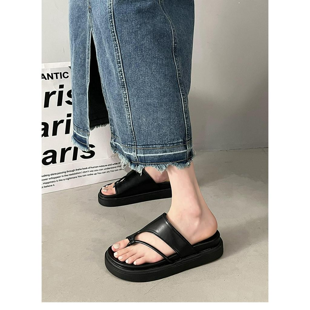 Dép Xỏ Ngón Đế Dày Mềm Mại Màu Bạc Chống Trượt Thời Trang Mùa Hè 2023 Cho Nữ