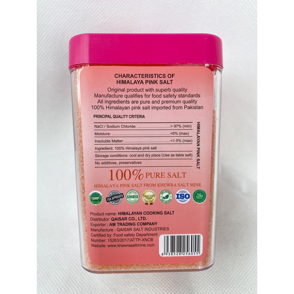 Muối hồng himalaya QAISAR cân bằng âm dương thực phẩm - 500g