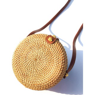 Túi mây tre đan trơn tròn