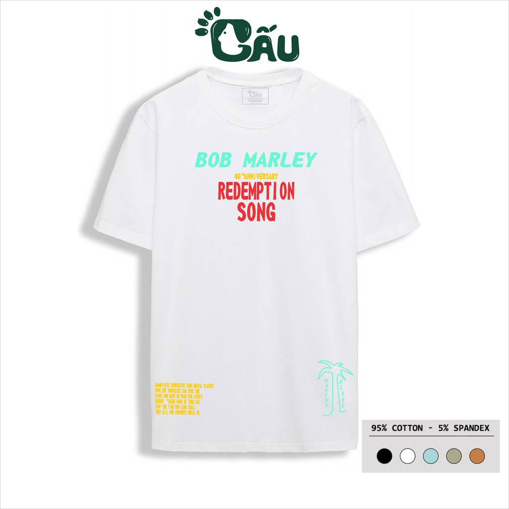 Áo thun nam GẤU 194 cổ tròn tay ngắn vải coton co dãn, dày dặn, form regular fit - BOB MARLEY