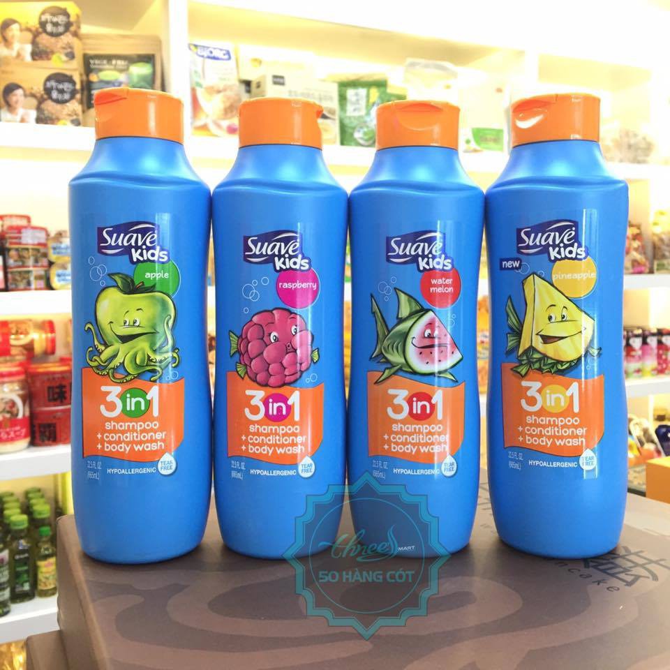 Sữa Tắm Gội Và Xả Cho Trẻ Em Suave Kids 3 In 1