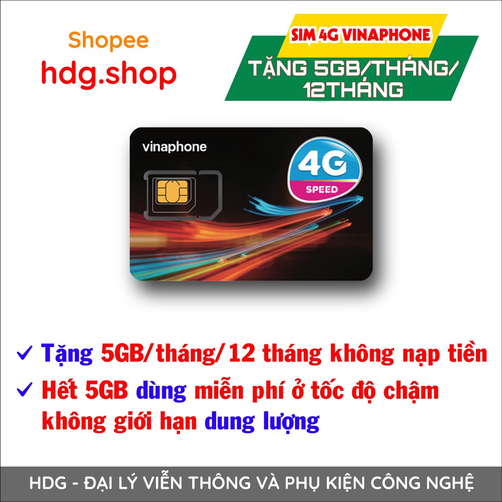 Sim 4G Vinaphone EZcom12T Trọn Gói 12 Tháng Không Nạp