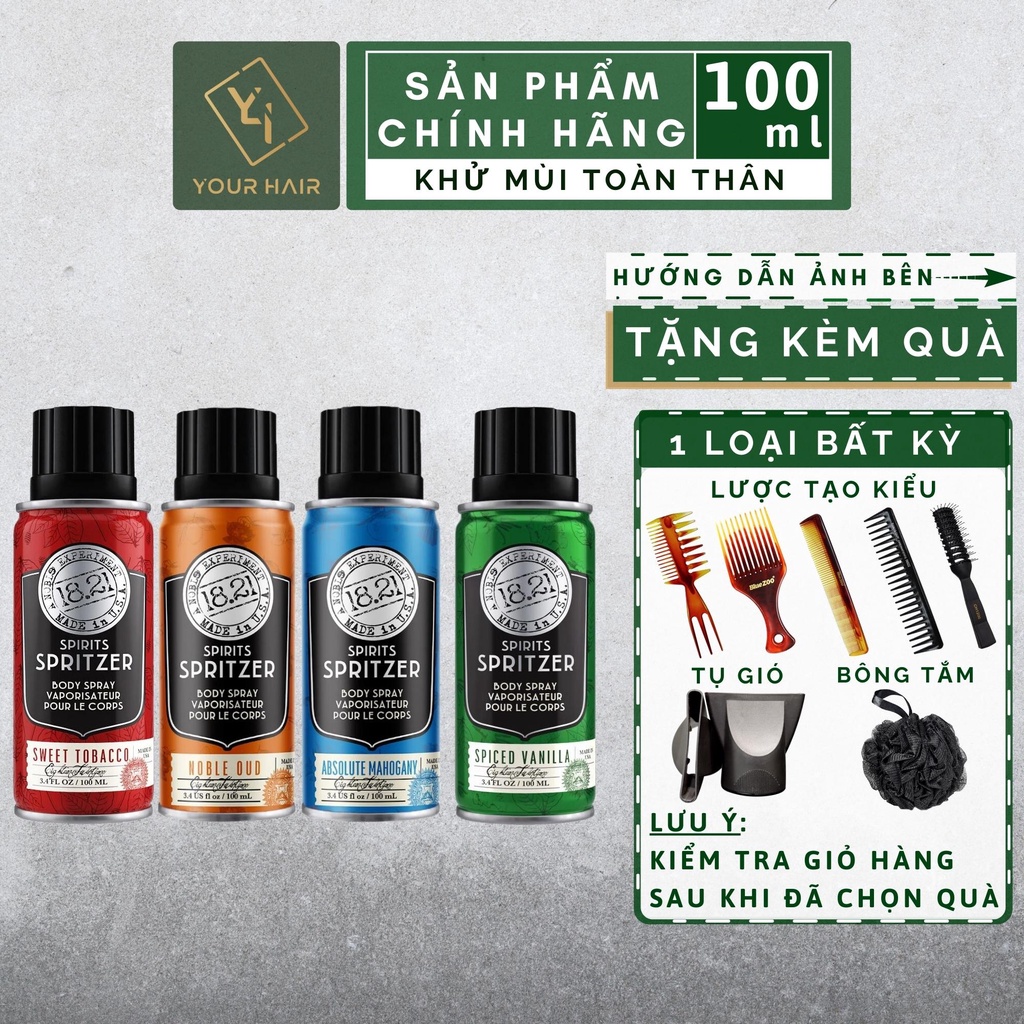 Xịt khử mùi toàn thân 18.21 Man Made Spirits Spritzer Body Spray - 100ml