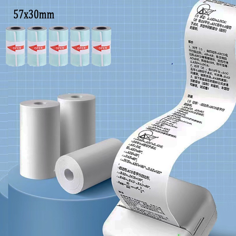 Giấy in dán cho máy in nhiệt mini cầm tay in bill cầm tay 57x30mm