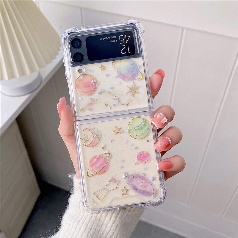 Ốp Điện Thoại Epoxy Chống Sốc Họa Tiết Hoa Bướm Lấp Lánh Cho Samsung Galaxy Z Flip 4 Z Flip 3 5G Z Flip 4 Zflip3 Samsung Z Flip4 Z Flip 3