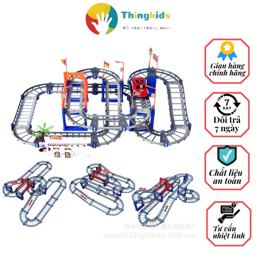 Bộ đường ray ô tô lắp ráp đường đua - Thingkids