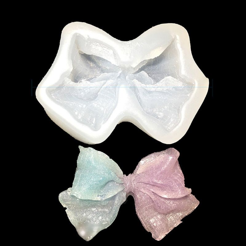 Khuôn Silicone Làm Móc Khóa Hình Nơ Lấp Lánh