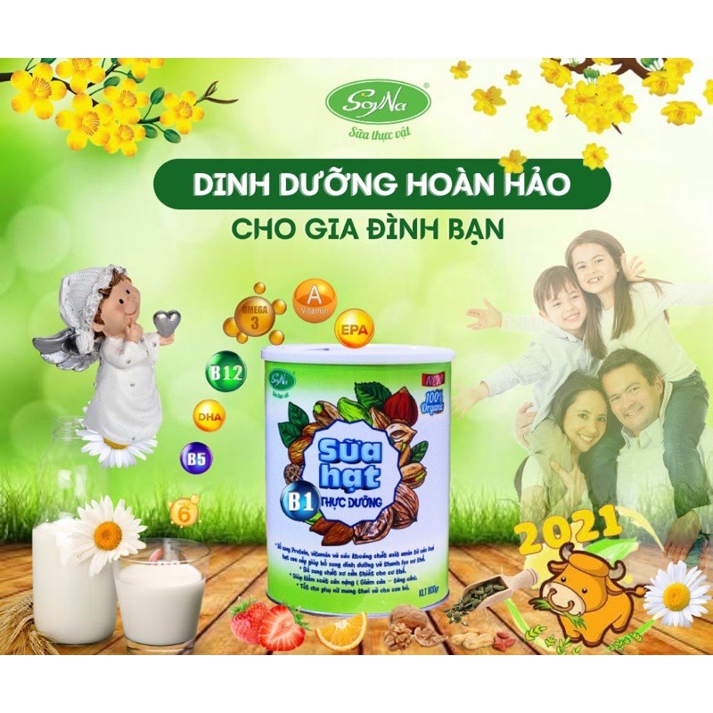 SỮA HẠT THỰC DƯỠNG SOYNA - LỢI SỮA SAU SINH, 9 LOẠI HẠT CAO CẤP