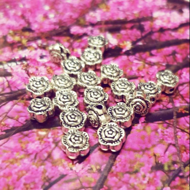 Charm bạc xi hoa 6li (5 cái)