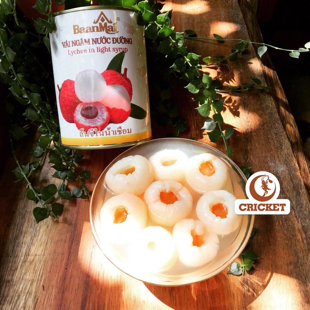 Vải thiều nước đường (Lon 565g) Đặc sản Hưng Yên Nguyên liệu pha chế